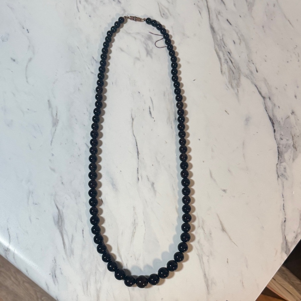 Black Beaded Necklace